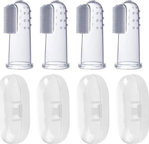Silikon Bebek Parmak Diş Fırçası - Finger Brush 0-3 Yaş - 4 Adet - Diş Kaşıyıcı