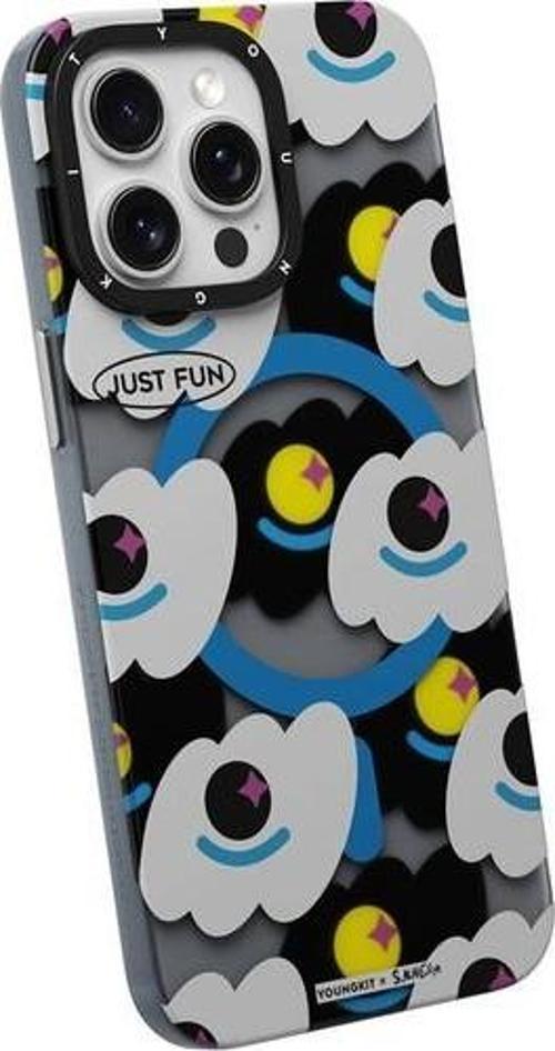 Apple İphone 14 Pro Max Uyumlu Kılıf Magsafe Şarj Özellikli Happy View Serisi Kapak Mavi