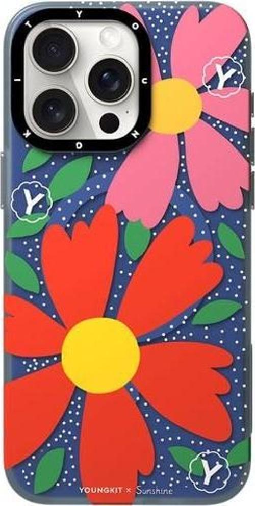 Apple İphone 15 Pro Uyumlu Kılıf Magsafe Özellikli Sunshine Tasarımlı Colorful Serisi Kırmızı