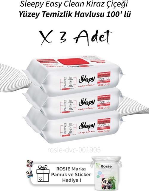 Easy Clean Kiraz Çiçeği Yüzey Temizlik Havlusu 100' lü X3