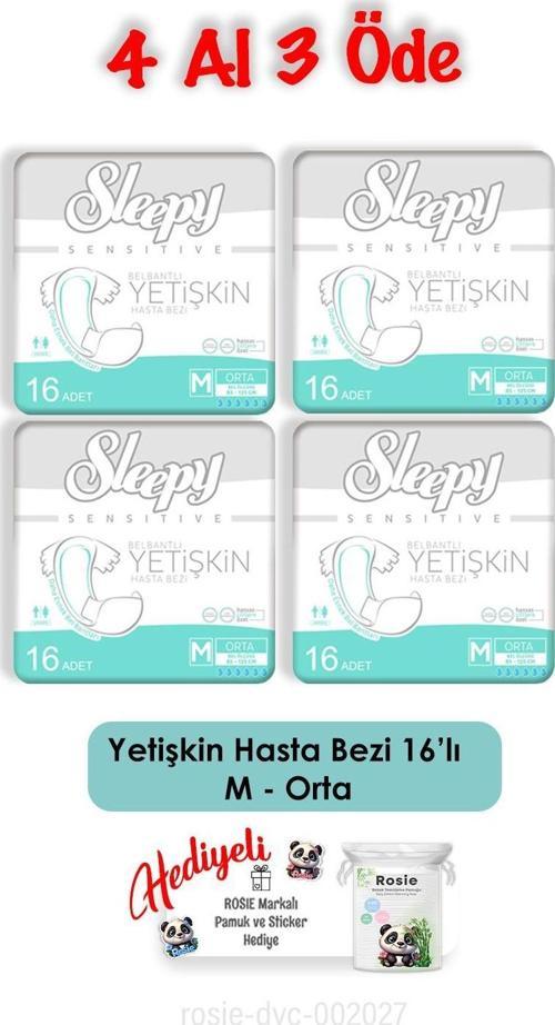 Medium Yetişkin Bezi 16'lı 4 Al 3 Öde ve Rosie Hediyeli
