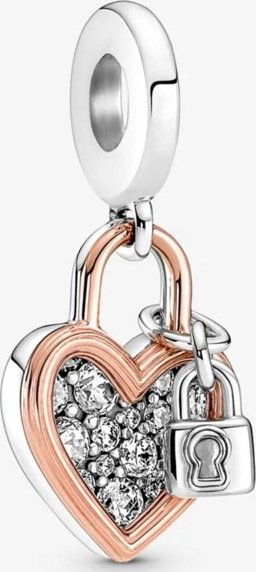 Kalp ve Kilit Çift Sallantılı Charm 780087C01
