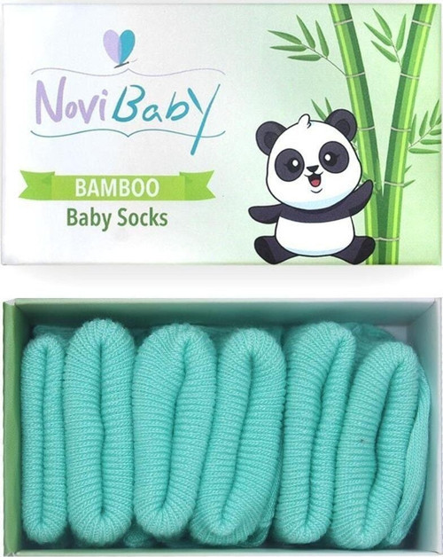3'Lü Bambu Yenidoğan Bebek Çorap I Sea Green Mint Kız Erkek Bebek Çorabı 0-6 Ay