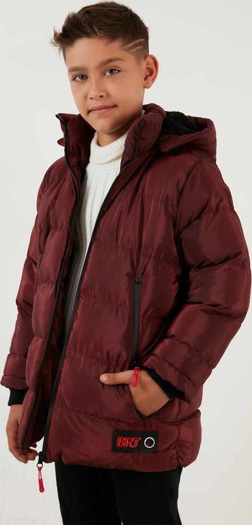 İçi Peluş Astarlı Çıkarılabilir Kapüşonlu Şişme Erkek Çocuk Mont 5763038 BORDO