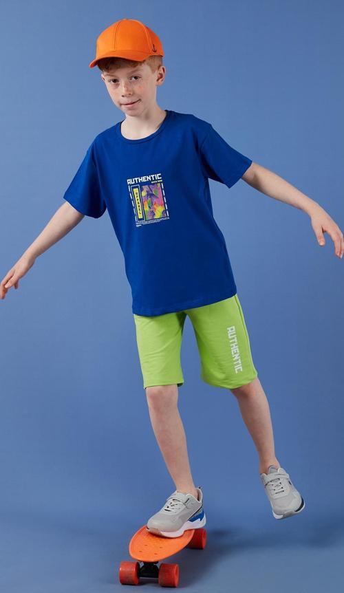 Pamuklu Regular Fit Bisiklet Yaka Şortlu Alt-Üst Erkek Çocuk Takım 6212011 SAKS