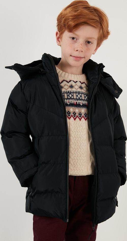 Peluş Astarlı Çıkarılabilir Kapüşonlu Cepli Kışlık Erkek Çocuk Mont 5761587 LACİVERT