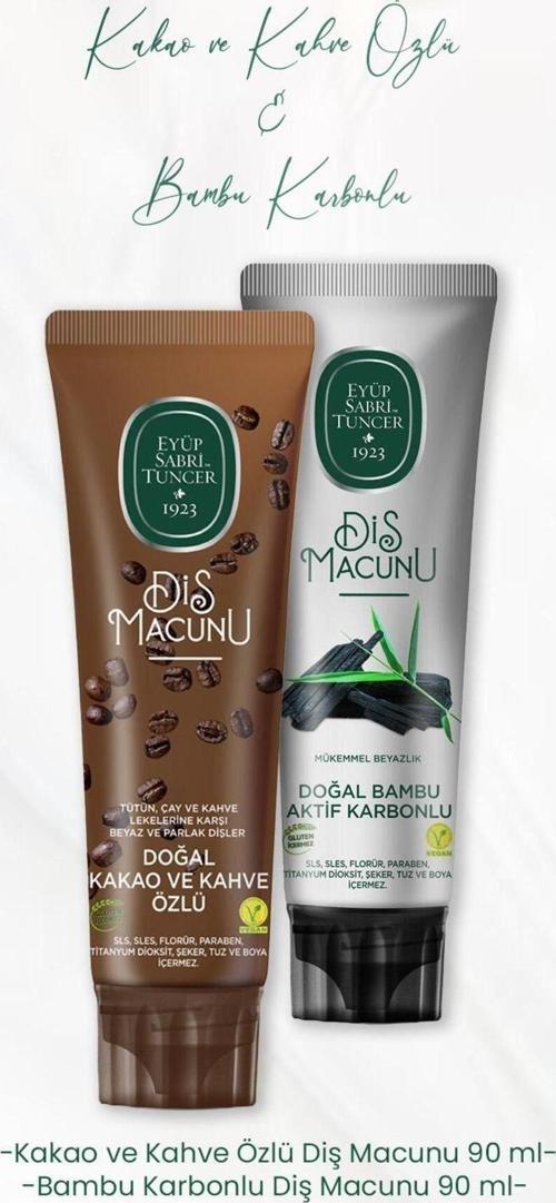 Diş Macunu Kakao Ve Kahve Özlü 90 Ml Ve Bambu Karbonlu 90 Ml