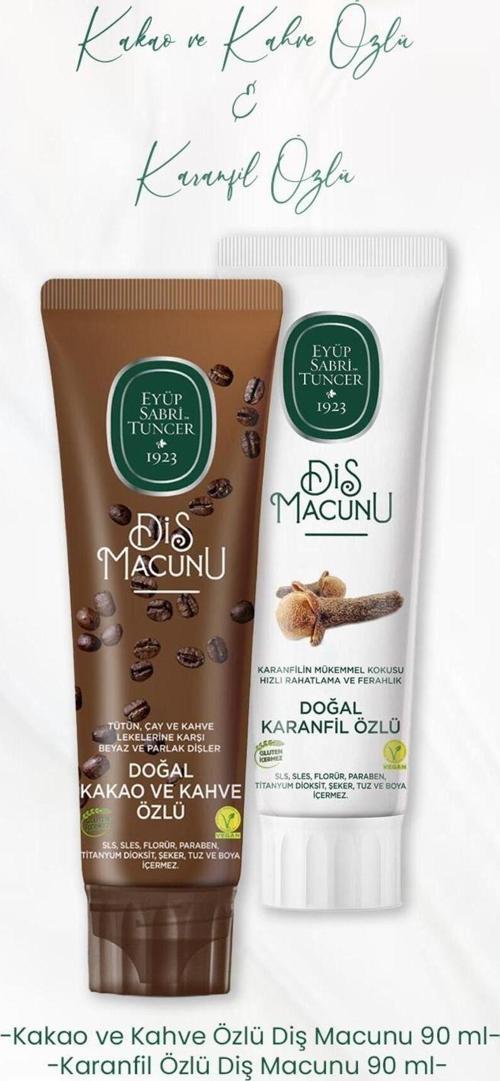 Diş Macunu Kakao Ve Kahve Özlü 90 Ml Ve Karanfil Özlü 90 Ml