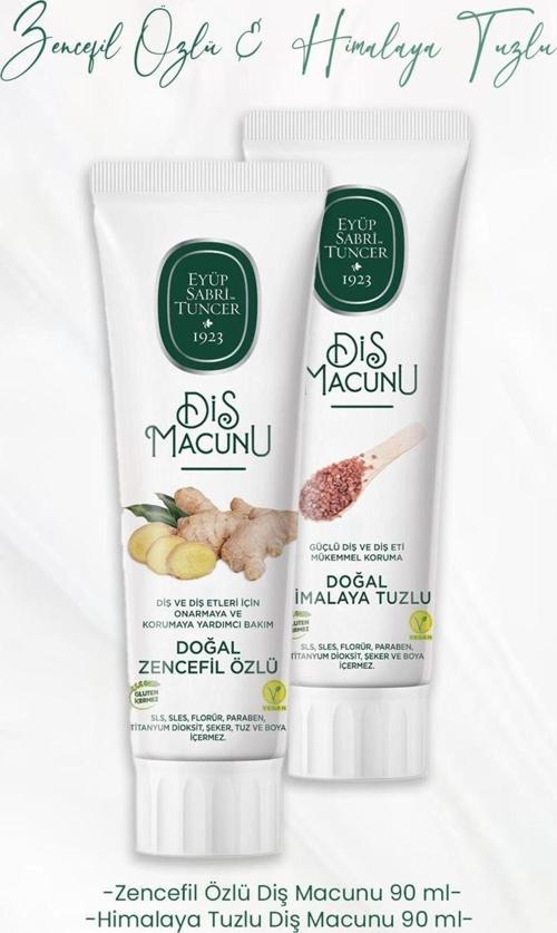 Diş Macunu Zencefil Özlü 90 Ml Ve Himalaya Tuzlu 90 Ml
