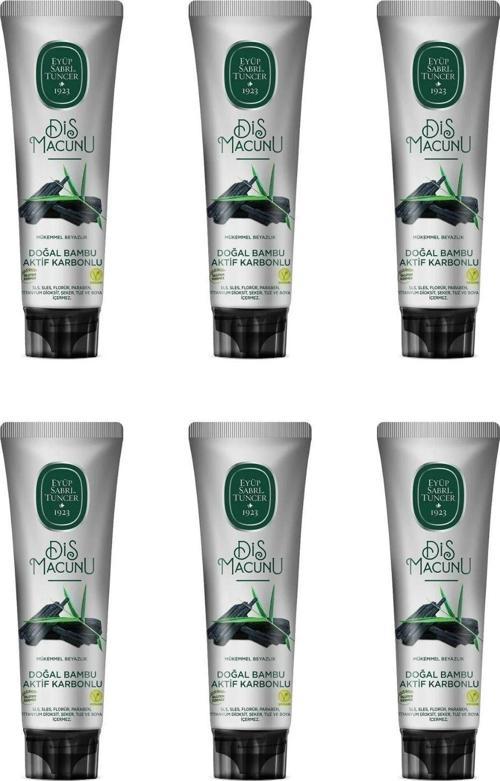 Doğal Bambu Aktif Karbonlu Diş Macunu 6 Adet 90Ml