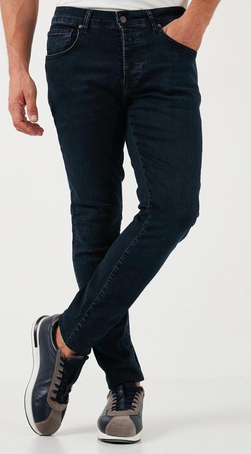 Pamuklu Normal Bel Slim Fit Dar Paça Jeans Erkek Kot Pantolon 1120S03NAPOLI LACİVERT