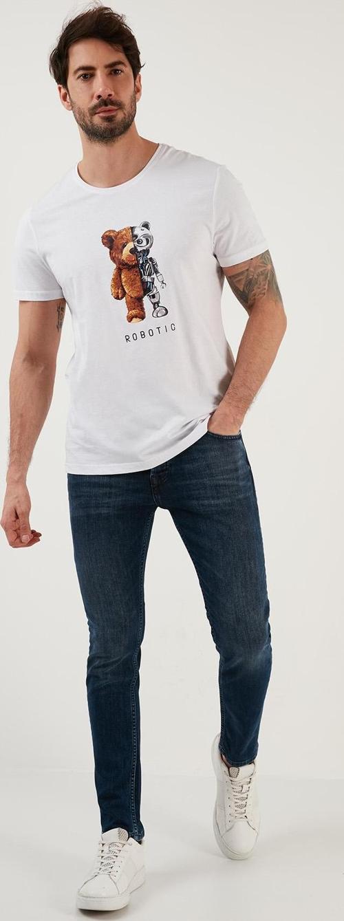 Pamuklu Normal Bel Slim Fit Dar Paça Jeans Erkek Kot Pantolon 1119M06NAPOLI KOYU MAVİ