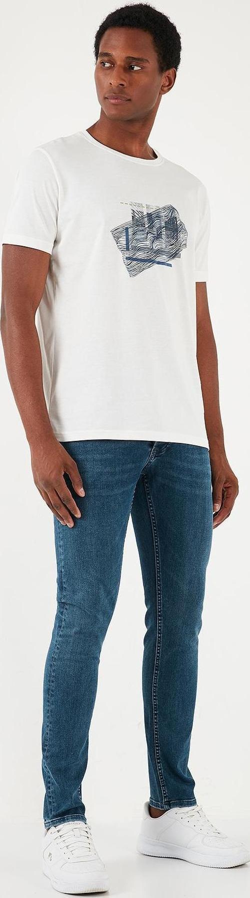 Streç Pamuklu Slim Fit Normal Bel Dar Paça Jeans Erkek Kot Pantolon 1131S12NAPOLI PETROL