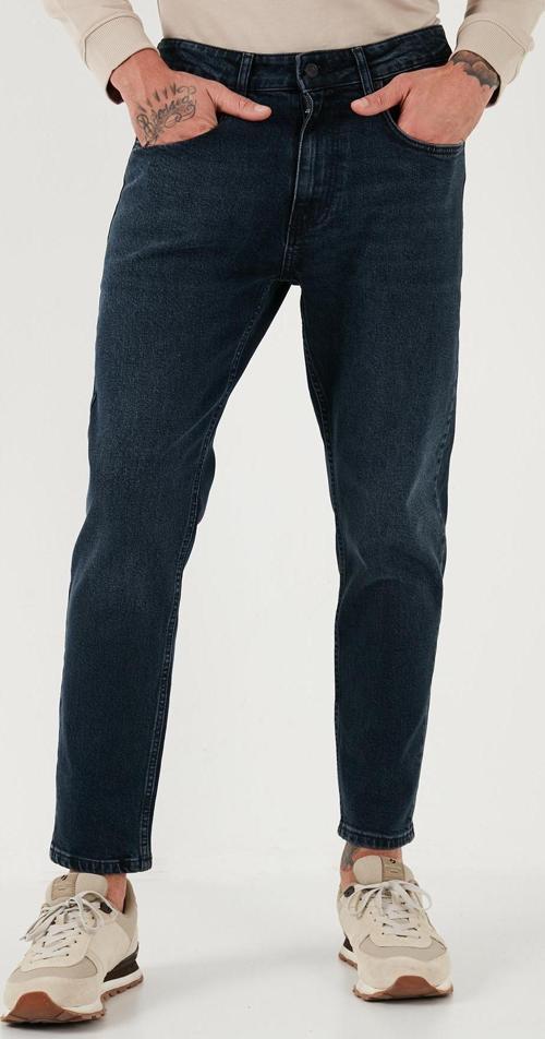Streç Pamuklu Slim Fit Normal Bel Boru Paça Jeans Erkek Kot Pantolon 5900S07MILANO LACİVERT