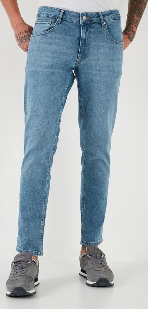 Pamuklu Regular Fit Normal Bel Boru Paça Jeans Erkek Kot Pantolon 2212S181PARMA MAVİ