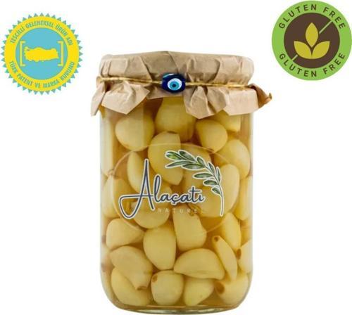 Alaçatı Naturel Doğal Sarımsak Turşusu 660cc Süzme 300 g e