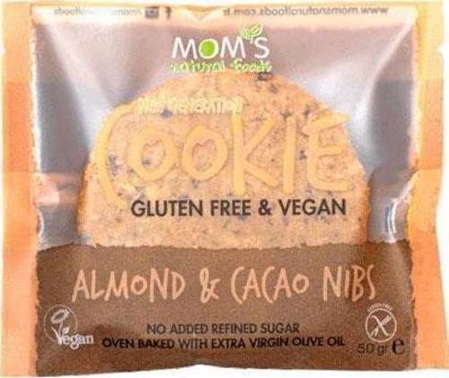 Mom's Natural Foods Cookıe Gluten Free & Vegan Almond & Cacao Nıbs