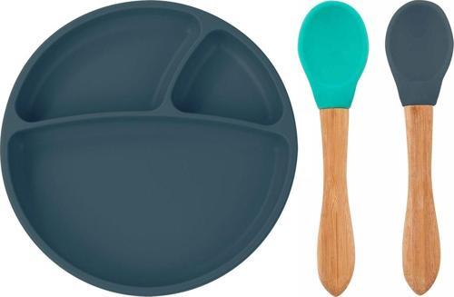 Silikon Tabak+Bambu Saplı Silikon Kaşık