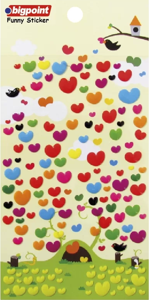 Sticker Çok Renkli Kalpler 2