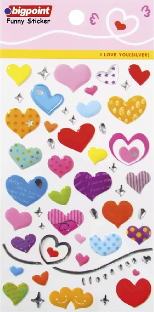Sticker Karışık Kalpler