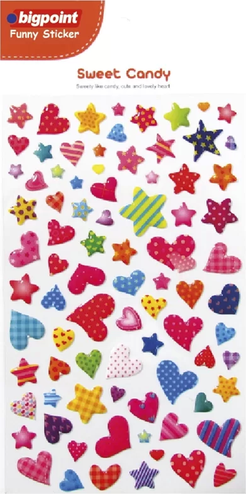 Sticker Karışık Kalpler ve Yıldızlar