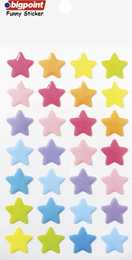 Sticker Pastel Renkli Yıldızlar Büyük Boy
