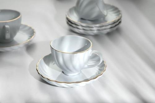 Yasemin Beyaz 12 Parça Porselen Çay Takımı  92007