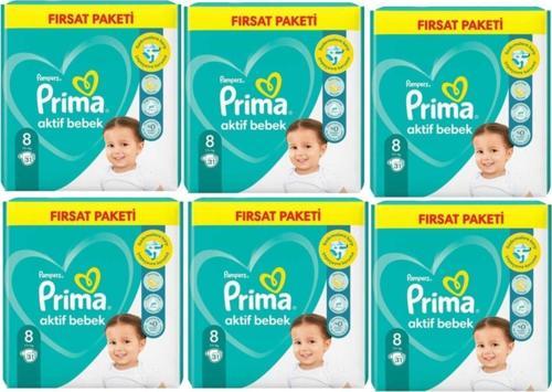 Aktif Bebek 8 Beden Fırsat Paket 31X6 Paket 186 Adet 17+Kg Bebek Bezi