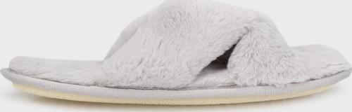 Yumuşak Dokulu Çapraz Peluş Bayan Terlik 6722001 GRİ