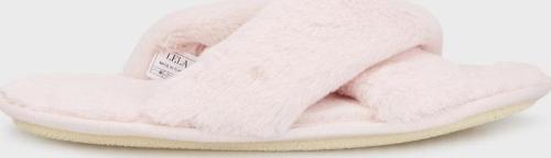 Yumuşak Dokulu Çapraz Peluş Bayan Terlik 6722001 PUDRA