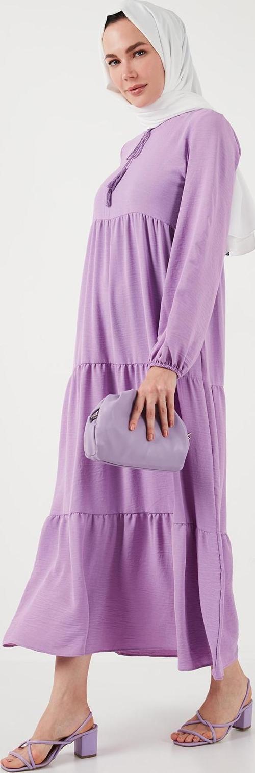 Modest Regular Fit Dik Yaka Uzun Bayan Elbise 611EL545 EFLATUN