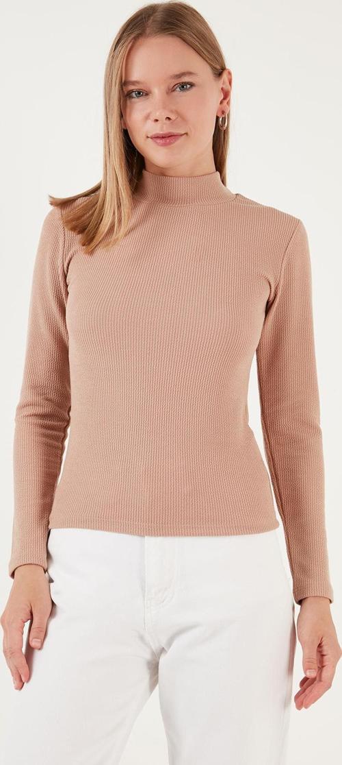 Fitilli Esnek Slim Fit Yarım Balıkçı Yaka Bayan Kazak 5865344 BİSKÜVİ