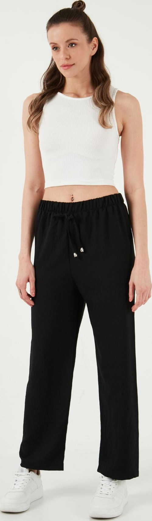 Relaxed Fit Bol Paça Bayan Pantolon 5865826 SİYAH