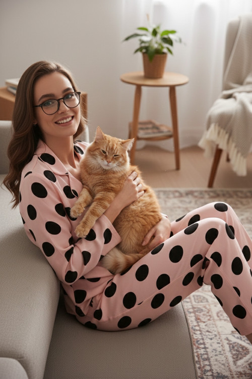 Reguar Fit Yumuşak Dokulu Bayan Pijama Takımı 611PT288Y SİYAH