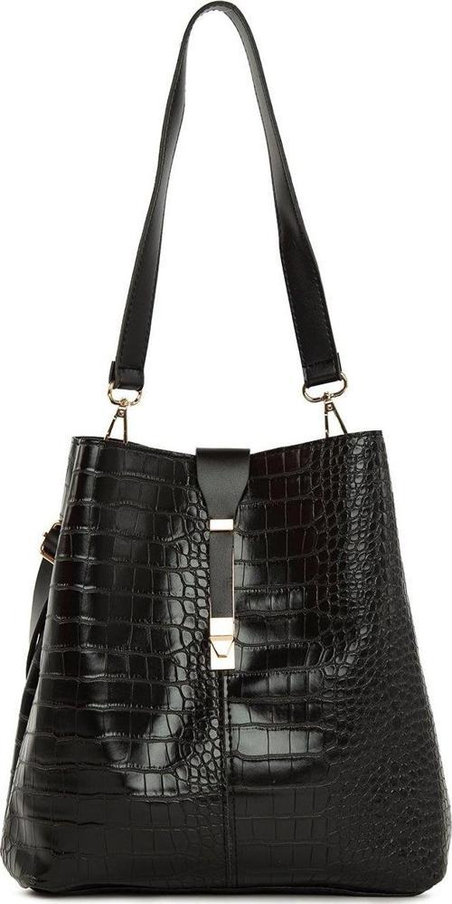 Aksesuarlı Biritli Çanta Siyah