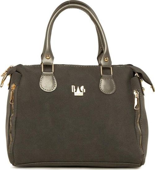 Dik Çift Fermuarlı Nubuk Çanta Gri