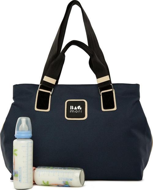 Garnili Çıtçıtlı Askılı Anne Bebek Bakım Çantası Lacivert