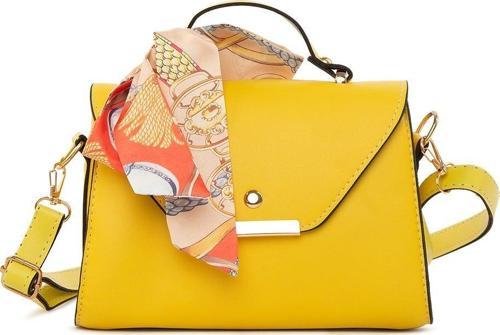 Kapaklı Şallı Askılı Çanta Sarı