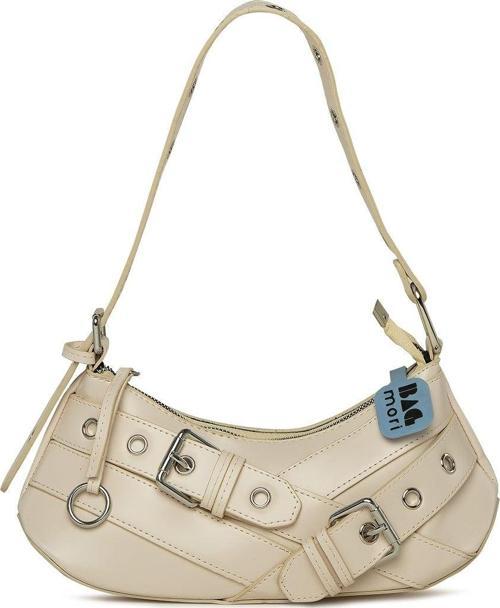 Kemer Aksesuarlı Askı Detaylı Baget Çanta Krem