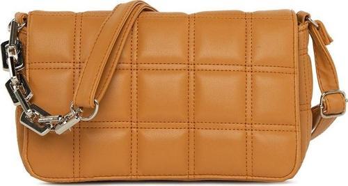 Nakışlı Kapaklı Mini Çanta Camel