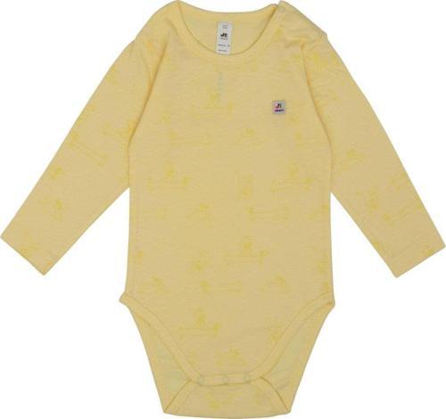 Jrmori Mr.J & Ms.R Baskılı Omuz Çıtçıtlı Uzun Kollu Body Sarı