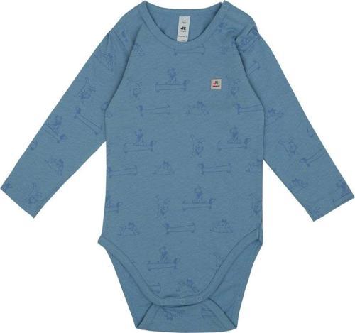 Jrmori Mr.J & Ms.R Baskılı Omuz Çıtçıtlı Uzun Kollu Body Mavi