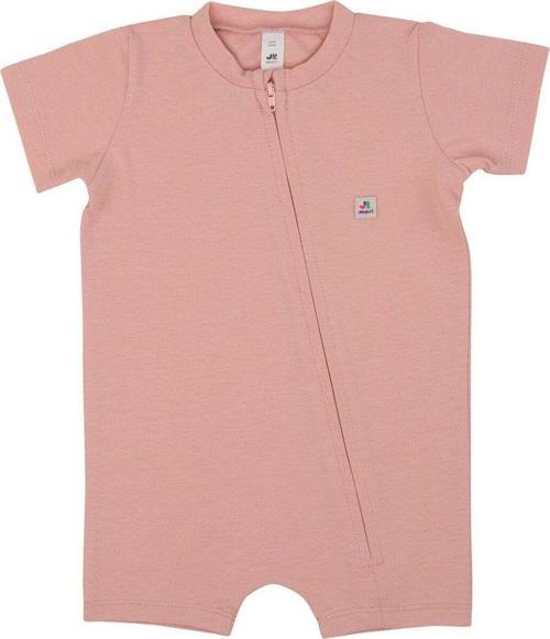 Boydan Fermuarlı Basic Kısa Tulum Pembe