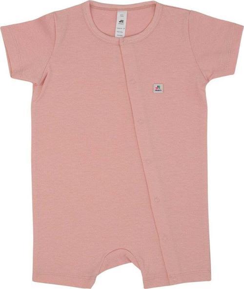 Boydan Çıtçıtlı Basic Kısa Tulum Pembe