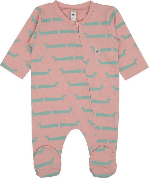 Ms.R Baskılı Boydan Fermuarlı Tulum Pembe