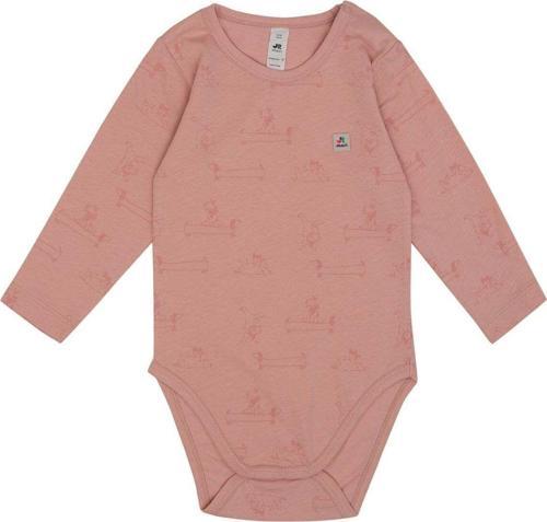 Jrmori Mr.J & Ms.R Baskılı Omuz Çıtçıtlı Uzun Kollu Body Pembe