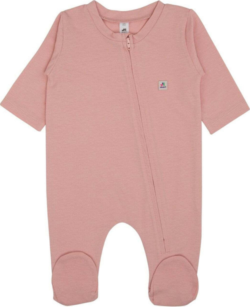 Boydan Fermuarlı Basic Tulum Pembe