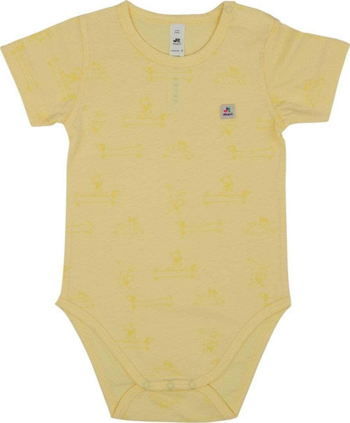 Jrmori Mr.J & Ms.R Baskılı Omuz Çıtçıtlı Kısa Kollu Body Sarı