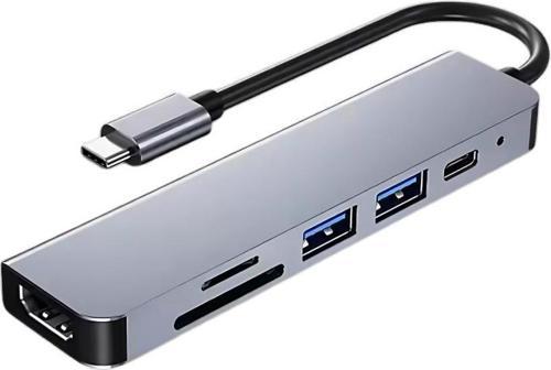 Akım Korumalı 87W 6in1 Type-c To 4K HDMİ USB3.0 Sd Tf Dönüştürücü Hub Type-C Usb Dönüştürücü