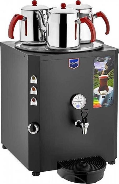 Jumbo Çay Makinesi-40 litre-3 demlik dahil Şamandıralı (Şebeke) Siyah